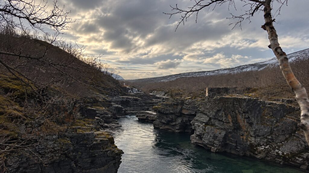 The river running through the Abisko canyon